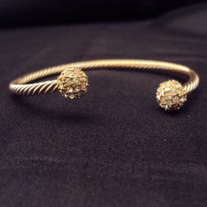 Unique, Jewel Encrusted Twist Cuff Bracelet.